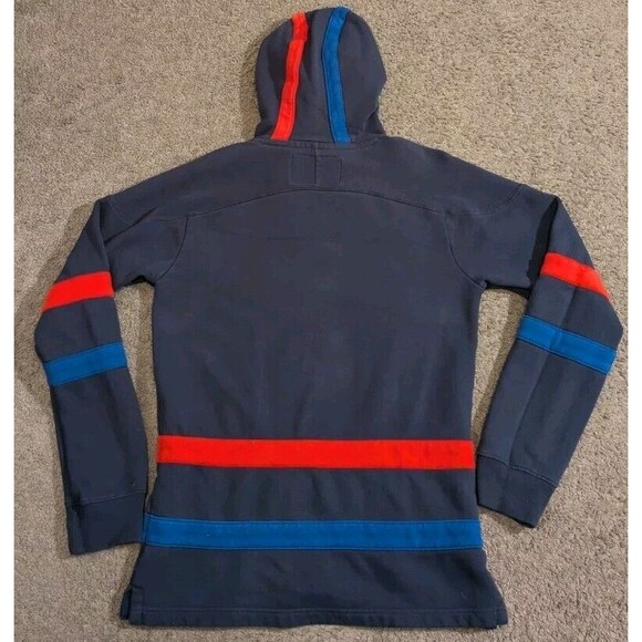 RARE CCM Vintage Jersey Lace Drawstring Pullover Logo Hoodie Men's Small - Picture 2 of 5